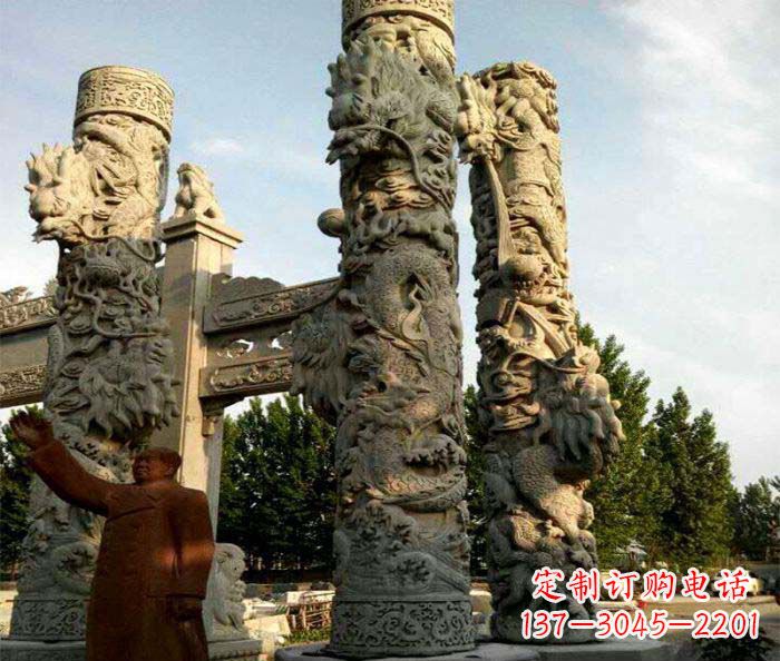 许昌中领雕塑推出的震撼龙柱大理石雕，是一种典…