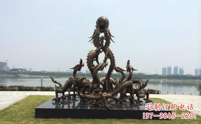 许昌广场九龙不锈钢雕塑,雕刻永恒之美