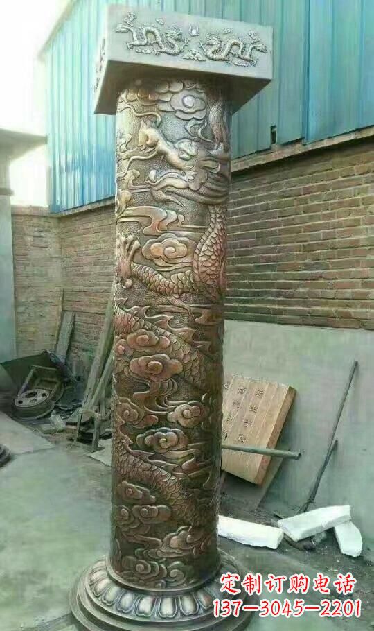 许昌中领雕塑：专业定制高品质铜龙柱雕塑