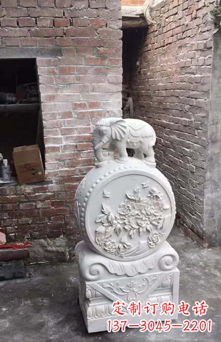 许昌汉白玉小象抱鼓石