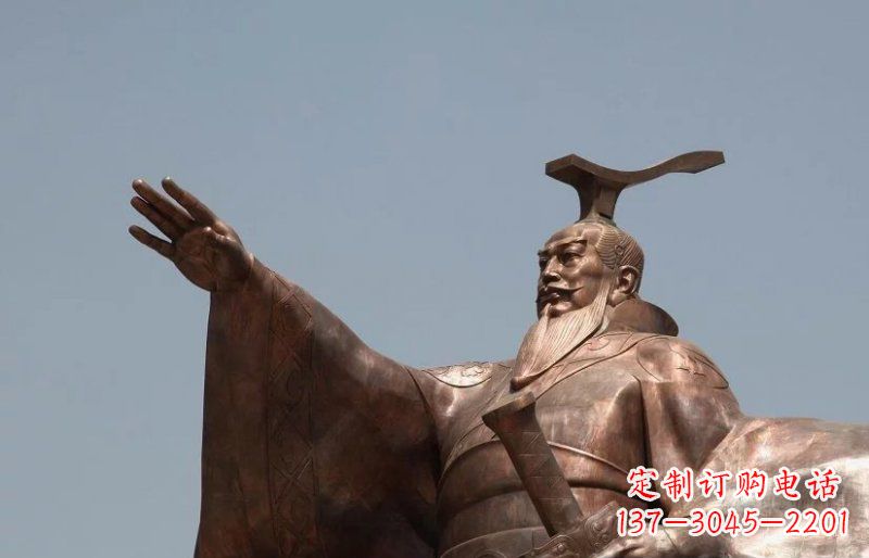 许昌汉武帝铜雕，象征古代权力的神圣艺术