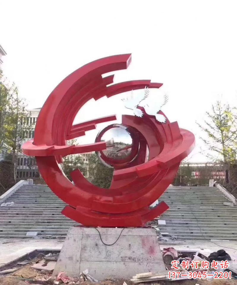 许昌体现和平美感的不锈钢和平鸽雕塑