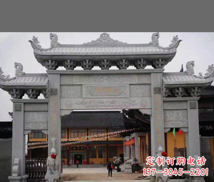 许昌专业街边道路三门石牌坊雕塑制作