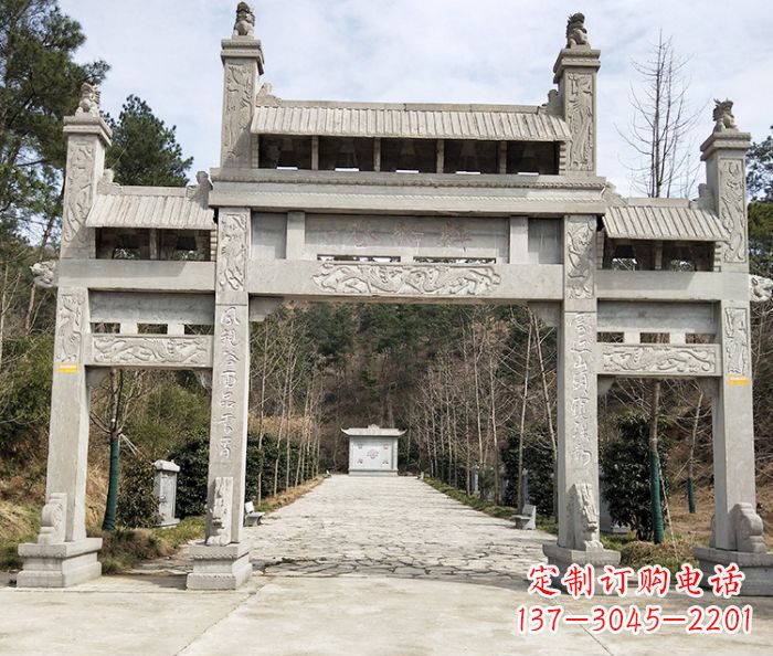 许昌中领雕塑定制牌坊石雕