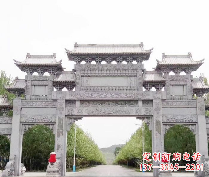 许昌景区三门石雕牌坊 (5)