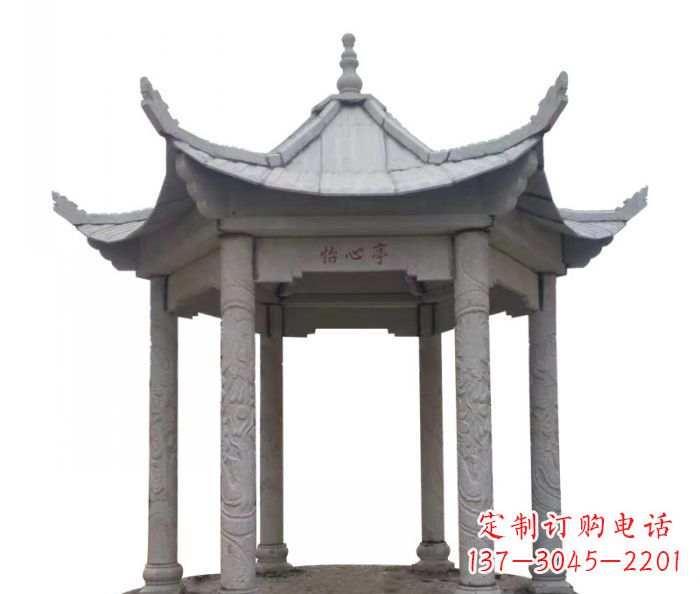许昌六角石雕凉亭 (5)