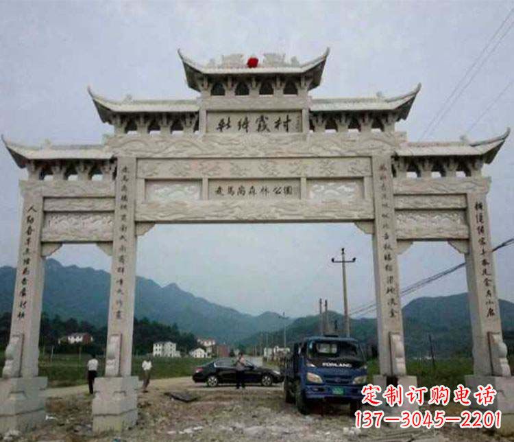 许昌三门牌坊石雕:细节讲究处处把精雕细琢