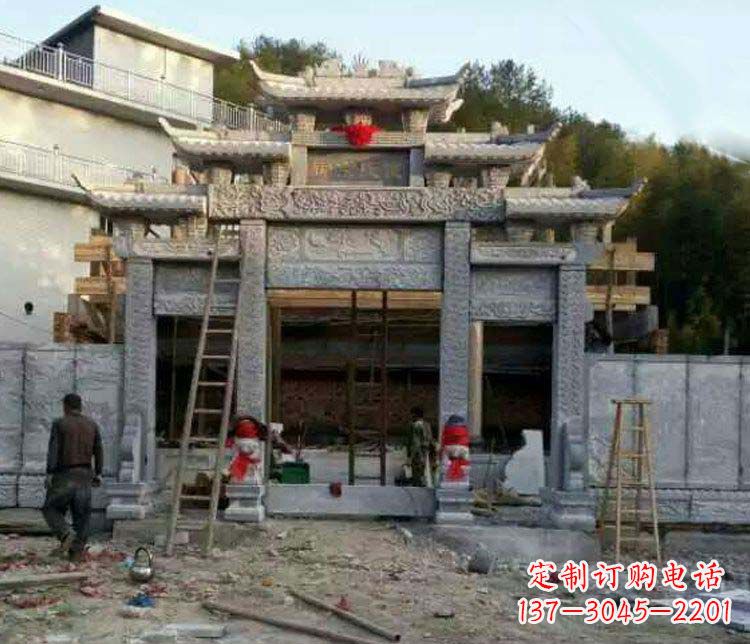 许昌三门仿古石雕牌坊打造质感升级的精致建筑