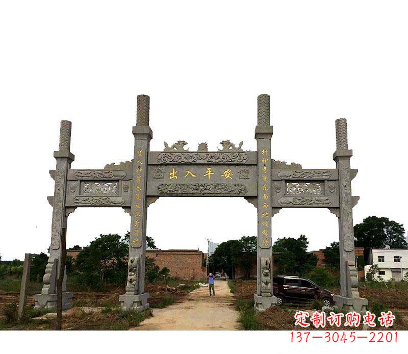许昌三门牌坊石雕——传承古文化风韵