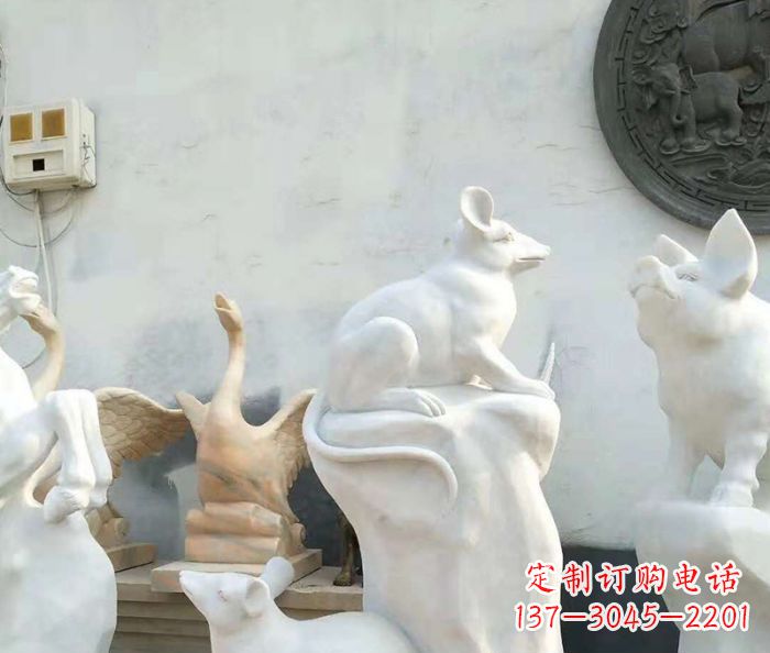 许昌独具个性的汉白玉老鼠石雕