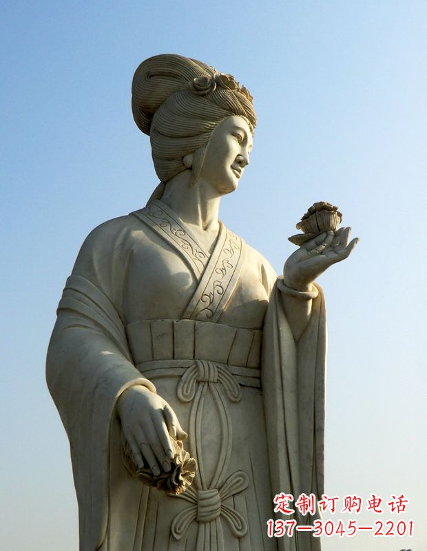 许昌十二花神之十月芙蓉花花蕊夫人汉白玉古代美女雕像