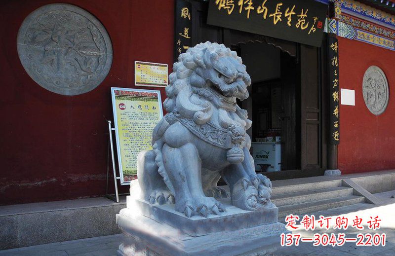 许昌石狮子寺庙门口石雕