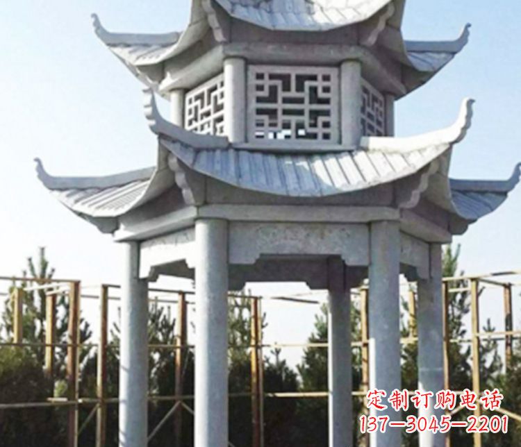 许昌双层仿古石凉亭石雕_2