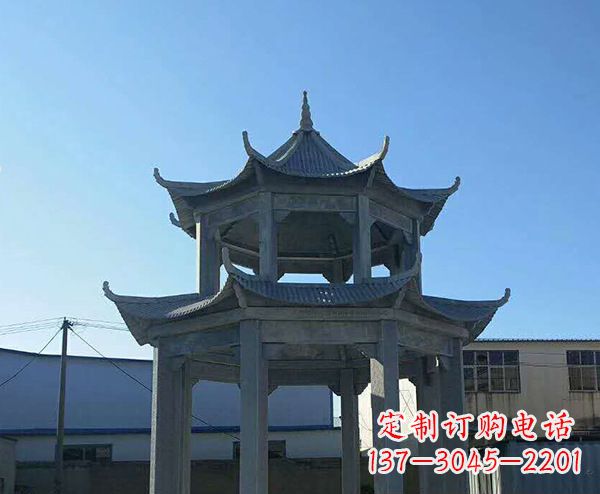 许昌双层仿古石凉亭石雕_1