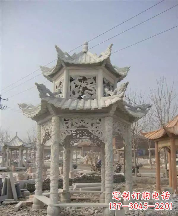 许昌双层凉亭石雕