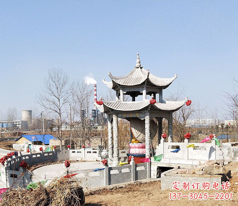 许昌双层石凉亭石雕 (2)