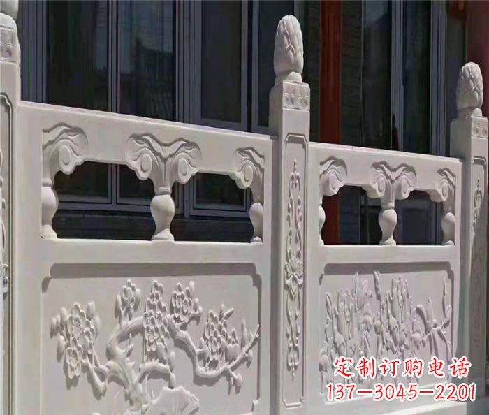 许昌寺庙景观汉白玉石浮雕栏板 (2)
