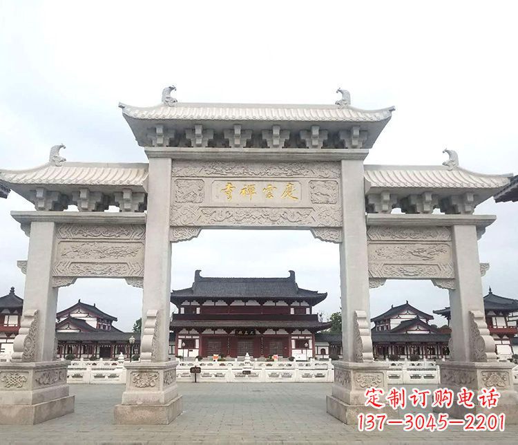 许昌寺庙三门牌坊石雕