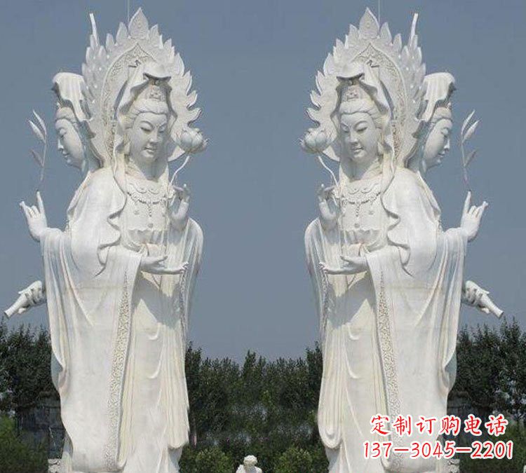 许昌寺庙三面观音菩萨雕塑