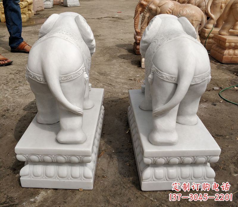 许昌寺庙石雕大象