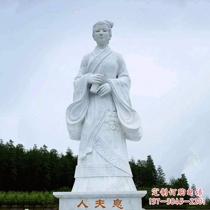 许昌桃花夫人息妫汉白玉雕塑-景区园林历史名人古代著名美女雕像