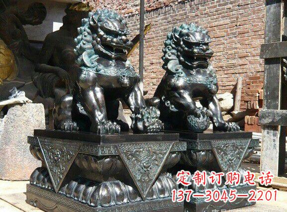 许昌天安门狮子铜雕塑