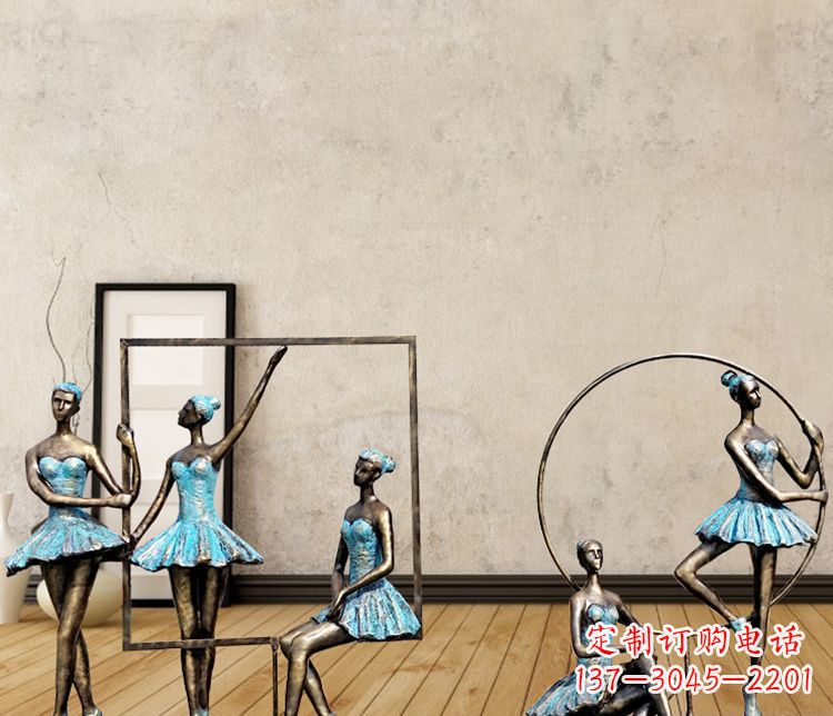 许昌跳芭蕾舞的女孩和相框铜雕