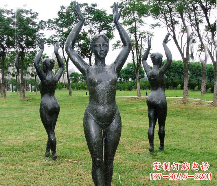 许昌跳芭蕾舞的女孩铜雕
