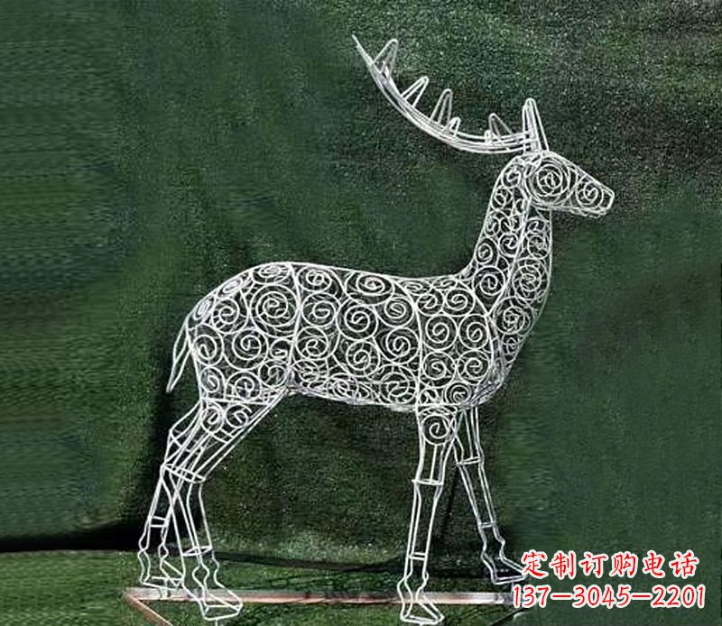 许昌铁艺不锈钢镂空梅花鹿雕塑