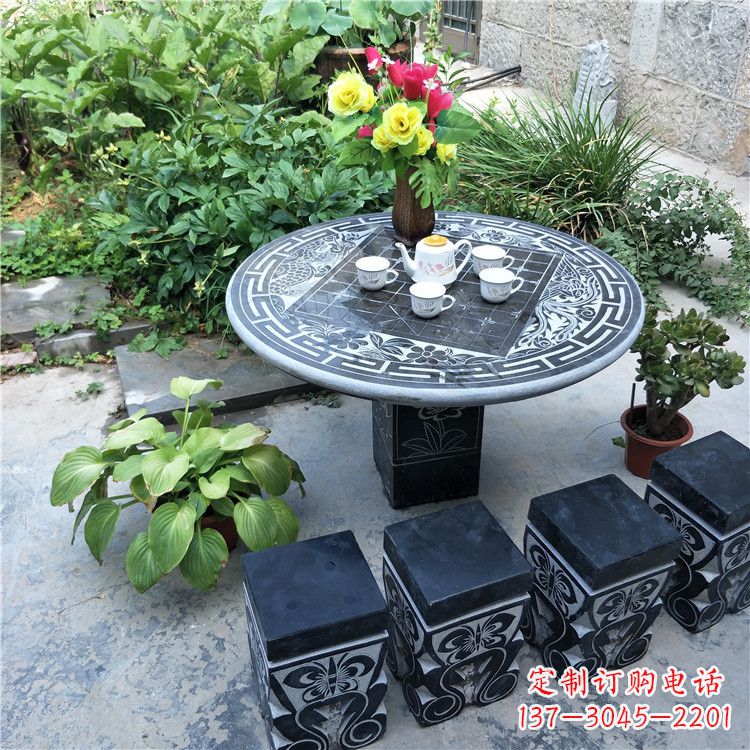 许昌庭院天然石桌凳