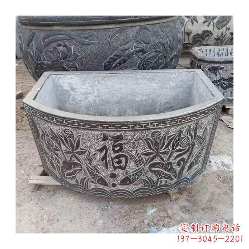 许昌庭院养鱼石槽