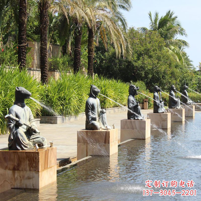 许昌铜雕动物喷泉景观雕塑