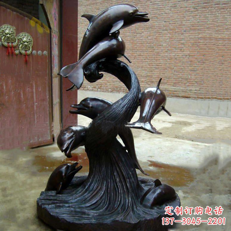 许昌铜雕海豚景观雕塑