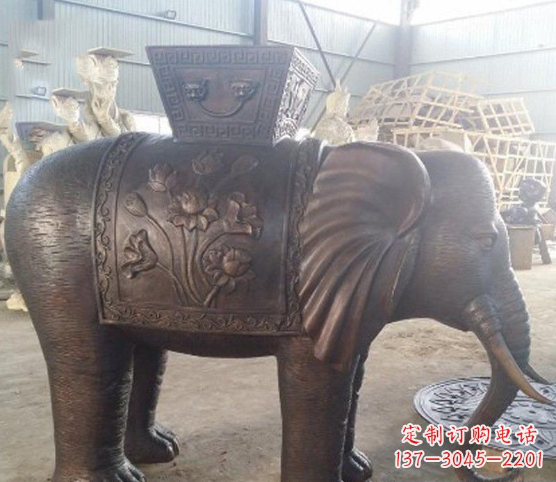 许昌铜雕吉祥大象园林动物摆件
