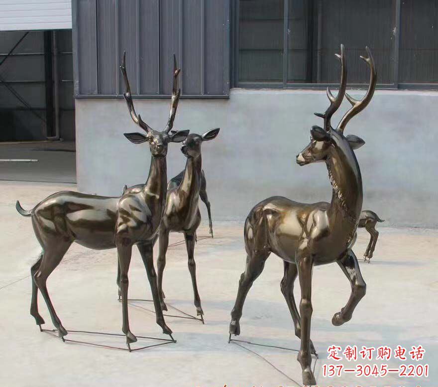 许昌铜雕鹿群雕塑