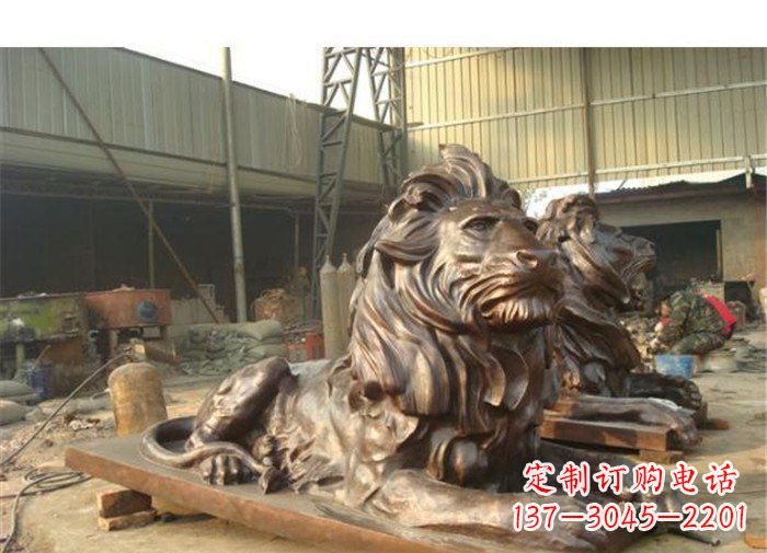 许昌铜雕狮子公司门口雕塑