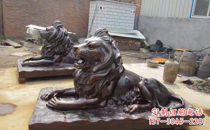 许昌铜雕狮子户外摆件镇宅动物雕塑