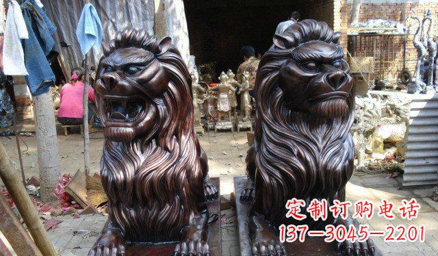许昌铜雕狮子公司门口雕塑 (2)