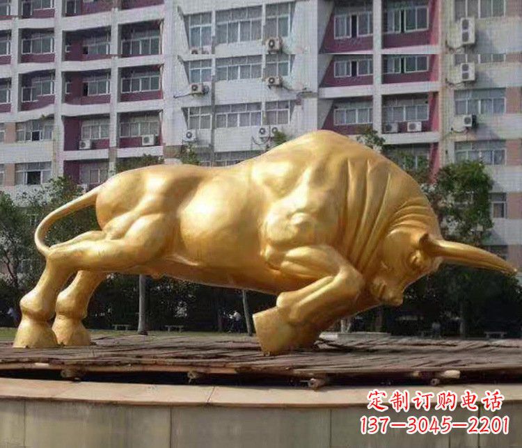 许昌铜雕小区动物牛摆件 (3)