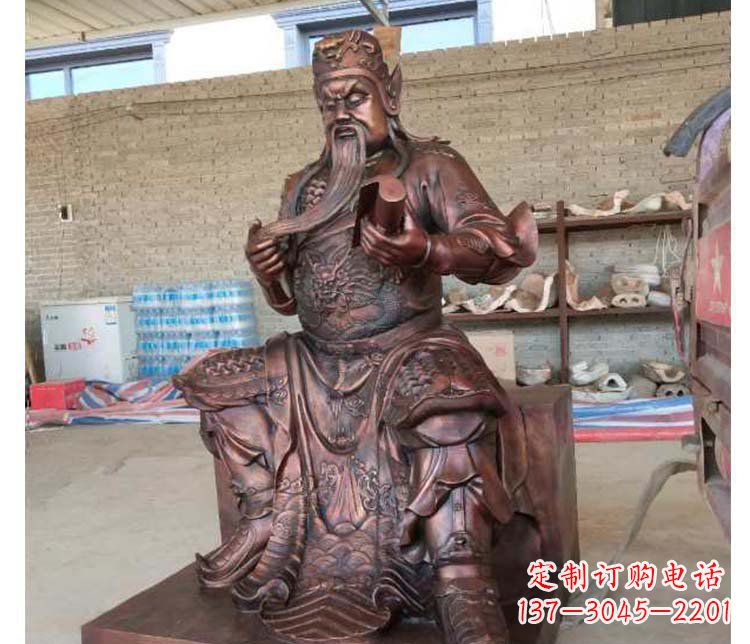 许昌铜雕镇宅关公寺庙神像雕塑摆件 (3)