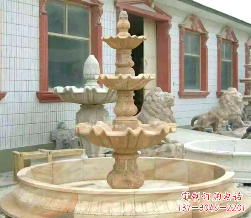 许昌晚霞红大型喷泉石雕 (3)