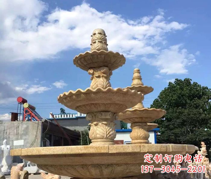 许昌晚霞红多层喷泉石雕