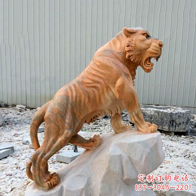 许昌晚霞红虎啸老虎动物石雕