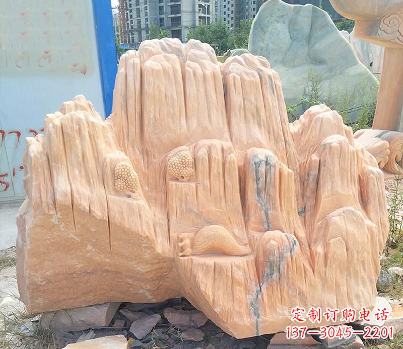 许昌晚霞红景观假山雕塑