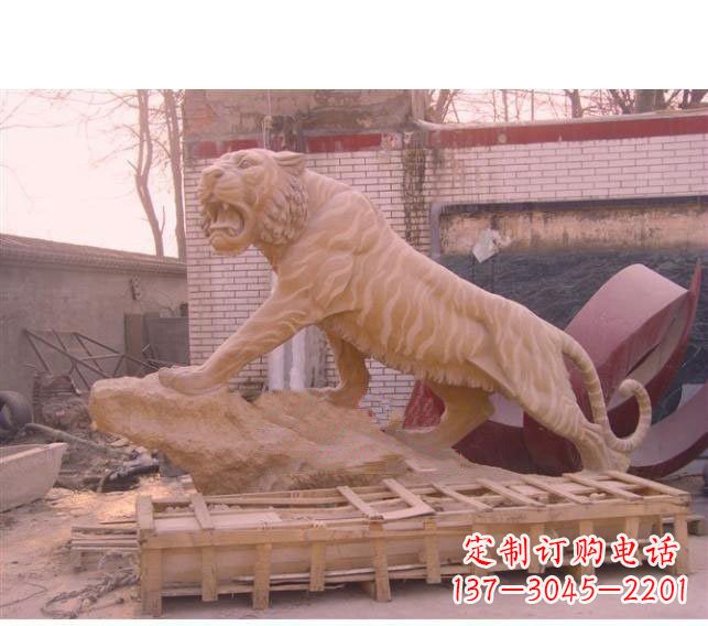 许昌晚霞红老虎石雕 (2)