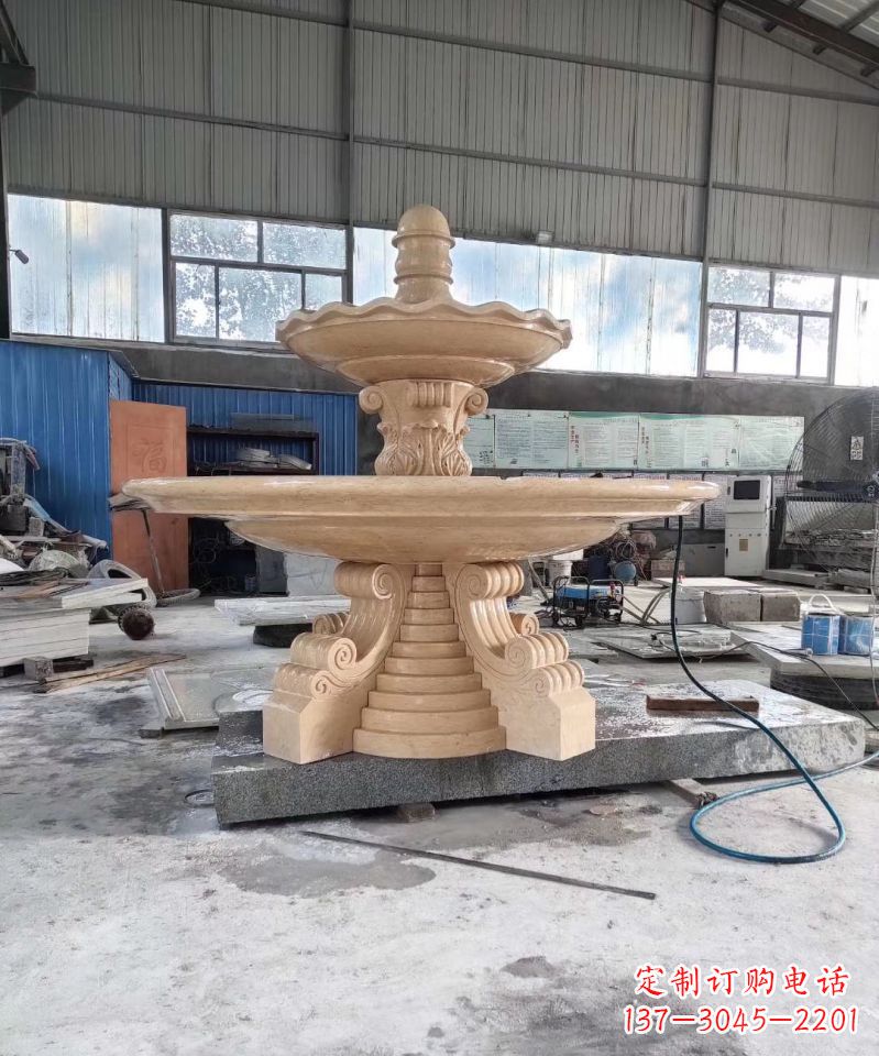 许昌晚霞红喷泉石雕广场景观雕塑