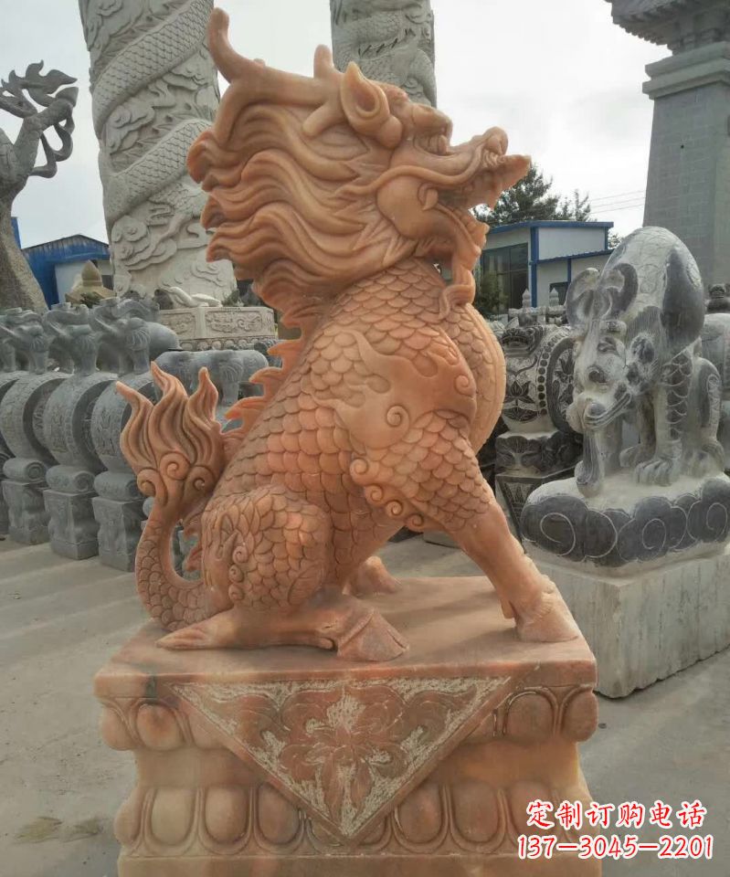 许昌晚霞红麒麟雕塑1