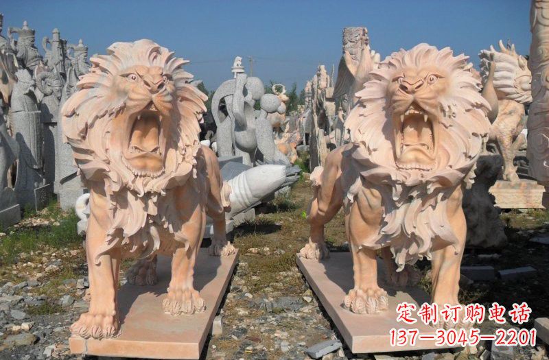 许昌晚霞红西洋狮子雕塑