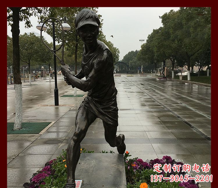 许昌网球运动人物铜雕