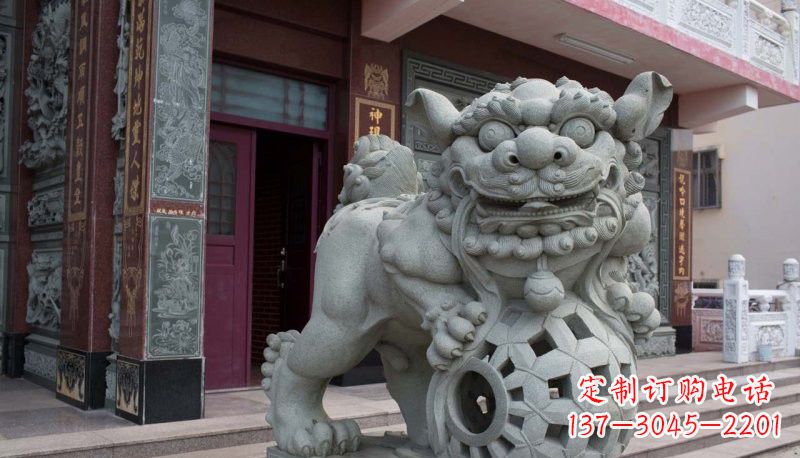 许昌网球狮石雕南方狮子雕塑